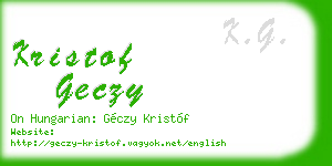 kristof geczy business card